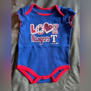 Texas Rangers baseball girls onesie